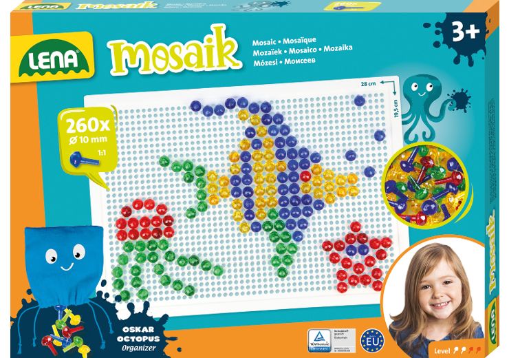 LENA 35625 Krea Klassisk mosaik sæt, 4 ass
